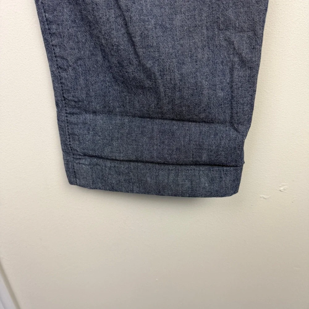 J.Crew Jogger CHAMBRAY Blue Pants Mens 32x30 Cotton Stretch Elastic Waist Casual
